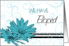 Turquoise Floral Elopement Announcement Card