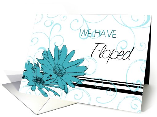 Turquoise Floral Elopement Party Invitation card (602218)