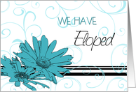 Turquoise Floral Elopement Party Invitation Card