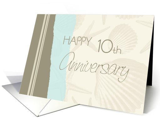 Seashells Happy 10th Anniversary card (602227)