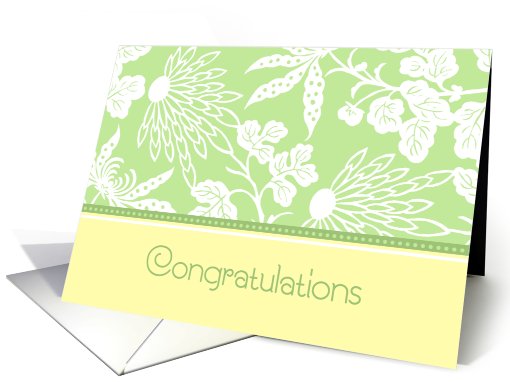 Green and Yellow New Home Congratulations card (602680)