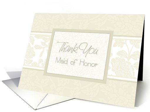 Beige Floral Best Friend Thank You Maid of Honor card (602693)