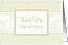 Beige Floral Sister Thank You Maid of Honor Card