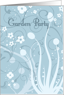 Blue Floral Garden Party Invitation card
