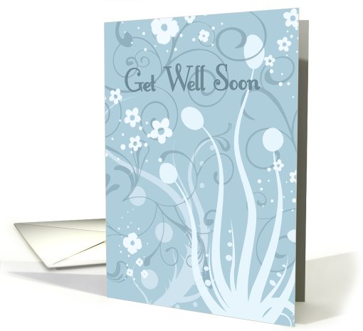 Blue Floral Mom Get Well Soon card (603954)