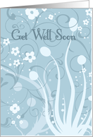 Blue Floral Mom Get Well Soon Card