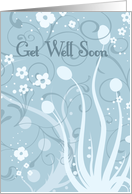 Blue Floral From All of Us Get Well Soon card