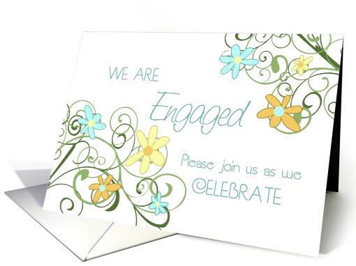 Garden Flowers Engagement Party Invitation card (604727)