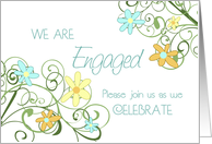 Garden Flowers Engagement Party Invitation Card