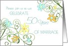 Garden Flowers 50th Anniversary Party Invitation Card