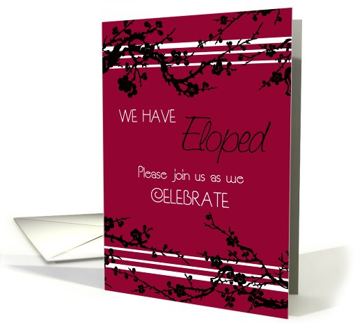 Red Floral Elopement Party Invitation card (605707)