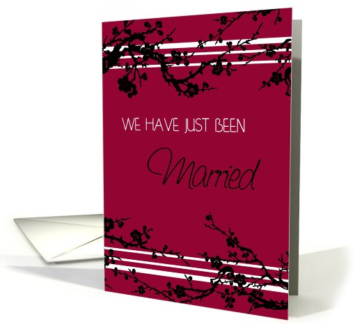 Red Floral Marriage Announcement card (607291)