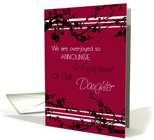 Red Floral Engagement of Daughter Announcement card (607296)