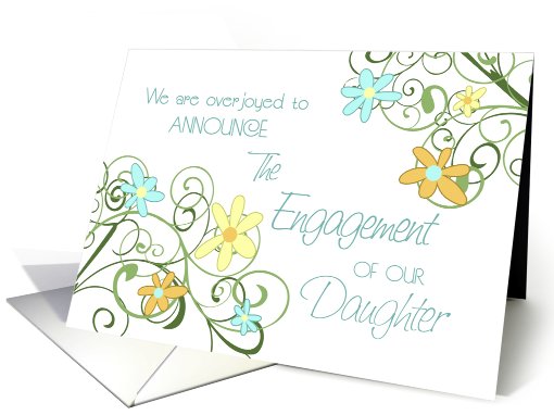 Garden Flowers Engagement of Daughter Announcement card (607298)