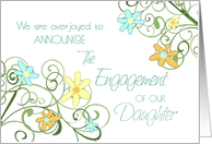 Garden Flowers Engagement of Daughter Announcement Card