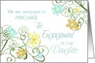 Garden Flowers Engagement of Daughter Announcement Card