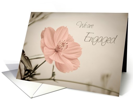 Pink Flowers Engagement Announcement card (607385)