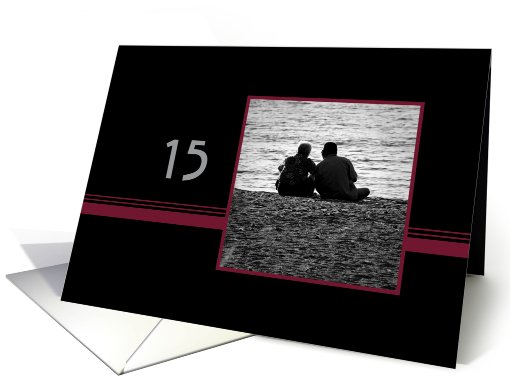Couple in Love 15th Wedding Anniversary card (608259)
