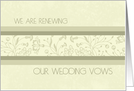 Beige Floral Wedding Vow Renewal Invitation Card