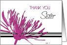 Pink Black Flower Sister Maid of Honor Thank You Card