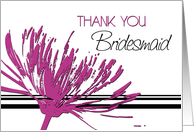 Pink Black Flower Bridesmaid Thank You Card