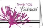Pink Black Flower Friend Bridesmaid Thank You Card