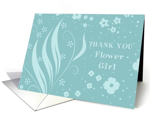 Turquoise Floral Cousin Flower Girl Thank You card (609688)