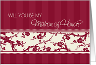 Burgundy Floral Sister Matron of Honor Invitation Card