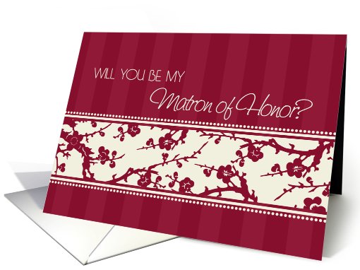 Burgundy Floral Best Friend Matron of Honor Invitation card (609724)