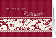 Burgundy Floral Friend Bridesmaid Invitation Card