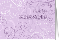 Lavender Swirls Thank You Bridesmaid Card