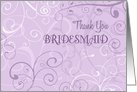 Lavender Swirls Friend Thank You Bridesmaid Card