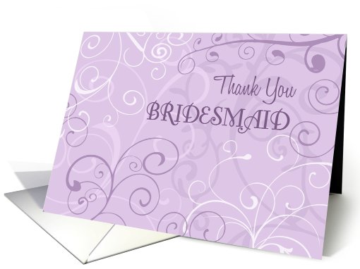 Lavender Swirls Sister in Law Thank You Bridesmaid card (611244)