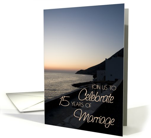 Sunset 15th Wedding Anniversary Party Invitation card (611531)
