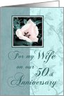 Green Floral Wife 50th Wedding Anniversary Card