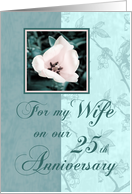 Green Floral Wife 25th Wedding Anniversary card