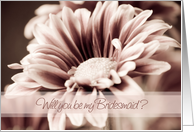Pink Flower Friend Bridesmaid Invitation Card
