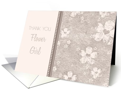 Pink Flowers Niece Thank You Flower Girl card (612834)