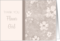 Pink Flowers Niece Thank You Flower Girl card