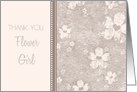 Pink Flowers Cousin Thank You Flower Girl card