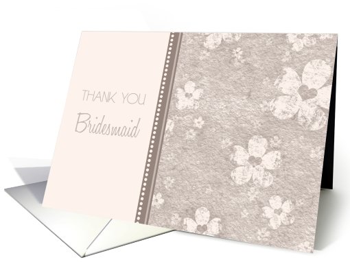 Pink Flowers Sister Thank You Bridesmaid card (613499)
