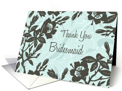 Blue Floral Friend Thank You Bridesmaid card (613567)