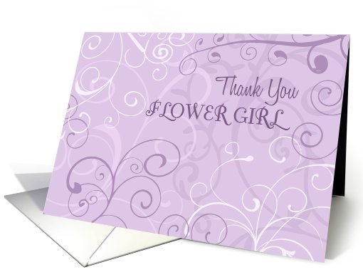 Lavender Swirls Thank You Flower Girl card (614449)