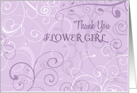 Lavender Swirls Thank You Flower Girl Card