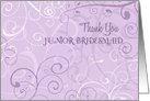 Lavender Swirls Thank You Junior Bridesmaid Card