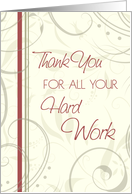 Beige Swirls Emloyee Appreciation Card