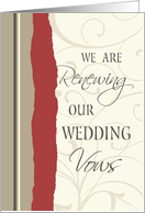 Red and Beige Wedding Vow Renewal Invitation Card