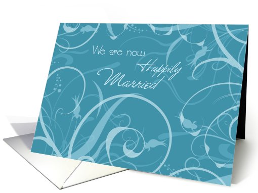 Turquoise Floral Marriage Announcement card (615596)
