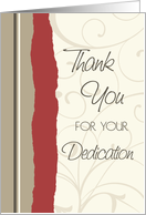Red and Beige Thank You Volunteer Card