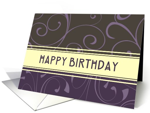 Purple Swirl Happy Birthday card (616216)